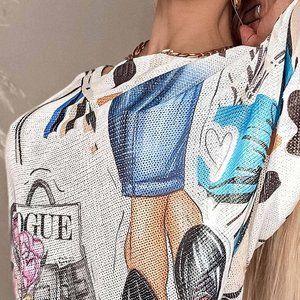 'Vogue' Printed Batwing Top